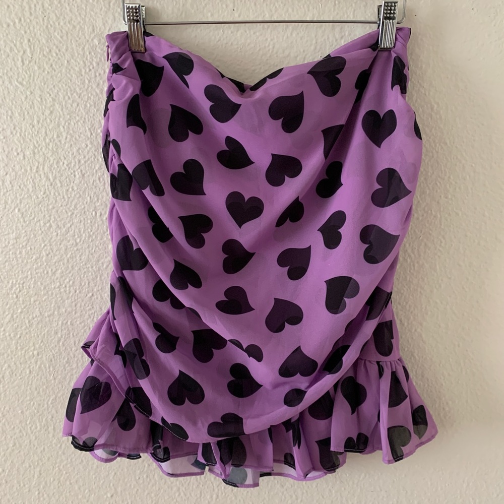 IVIVI Purple Rouched Mini Skirt